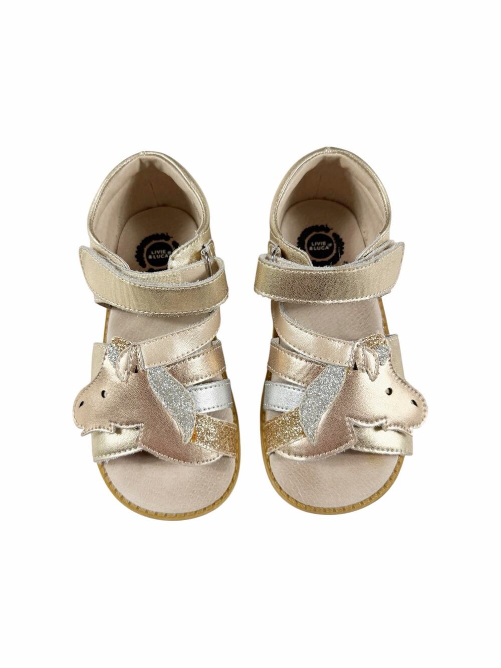 Livie & Luca Unicorn Sandals Gold Metallic Size 12 toddler girls